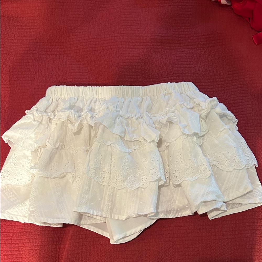 White Ruffled Women's Skirt
